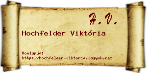 Hochfelder Viktória névjegykártya